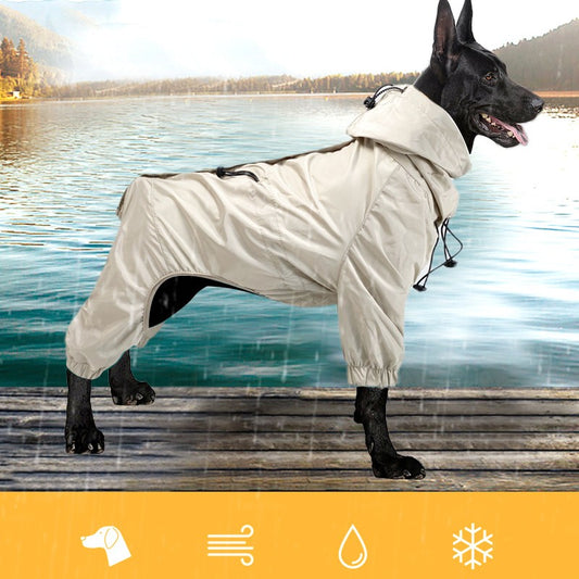 Full-Coverage Dog Jacket – Rain-Proof Gear