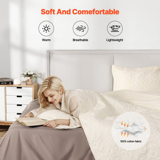 King Quilted Bedspread Set – Luxe Comfort