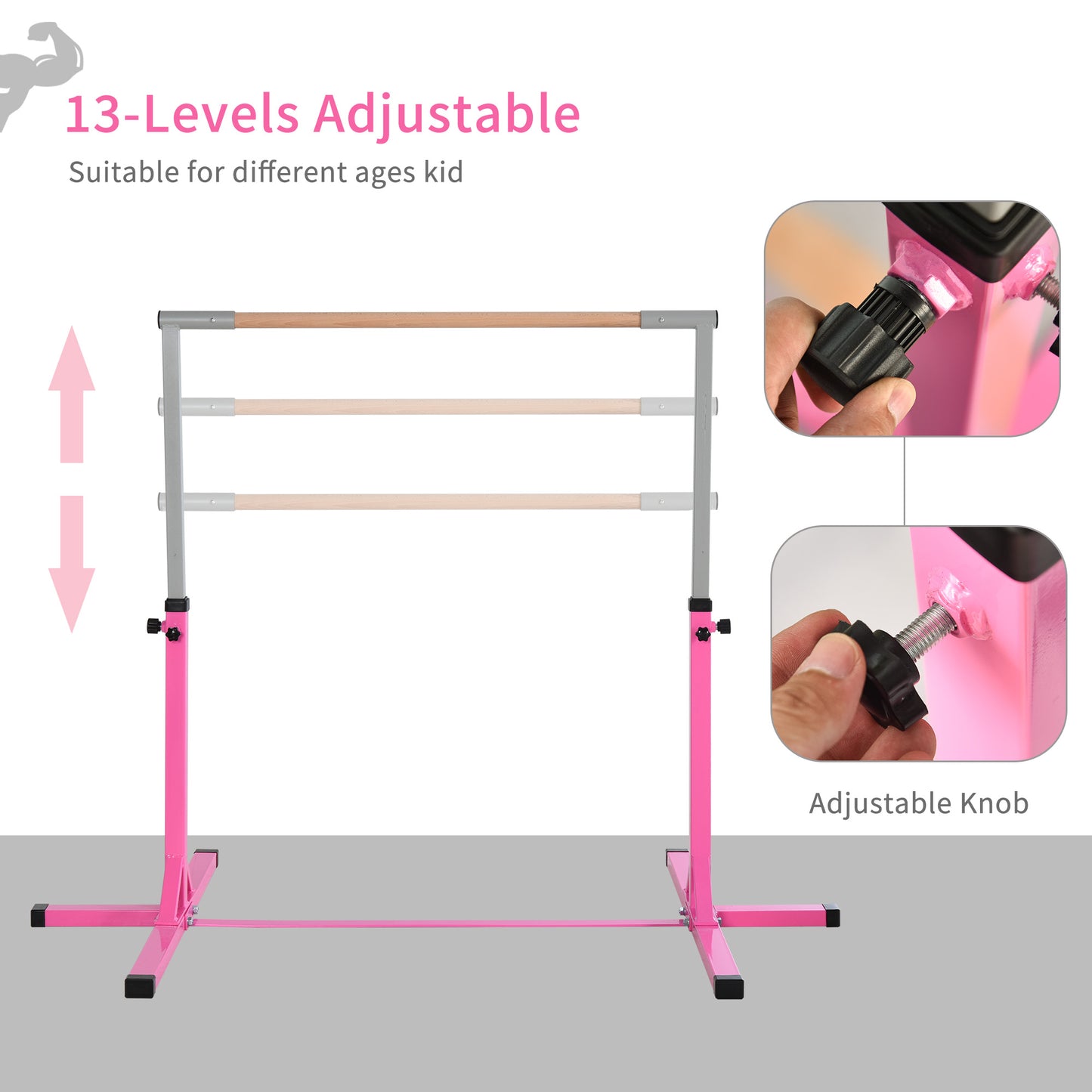 Height Adjustable Gymnastics Horizontal Bar For Kids