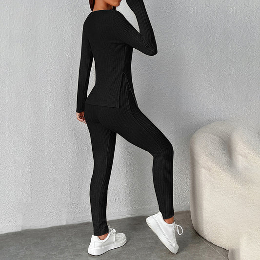 Knit Long-Sleeve Top & Leggings Set – Cozy Layers