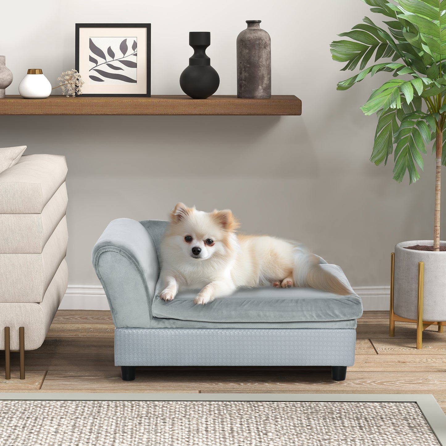 Luxury Pet Chaise Bed with Storage – Plush Comfort