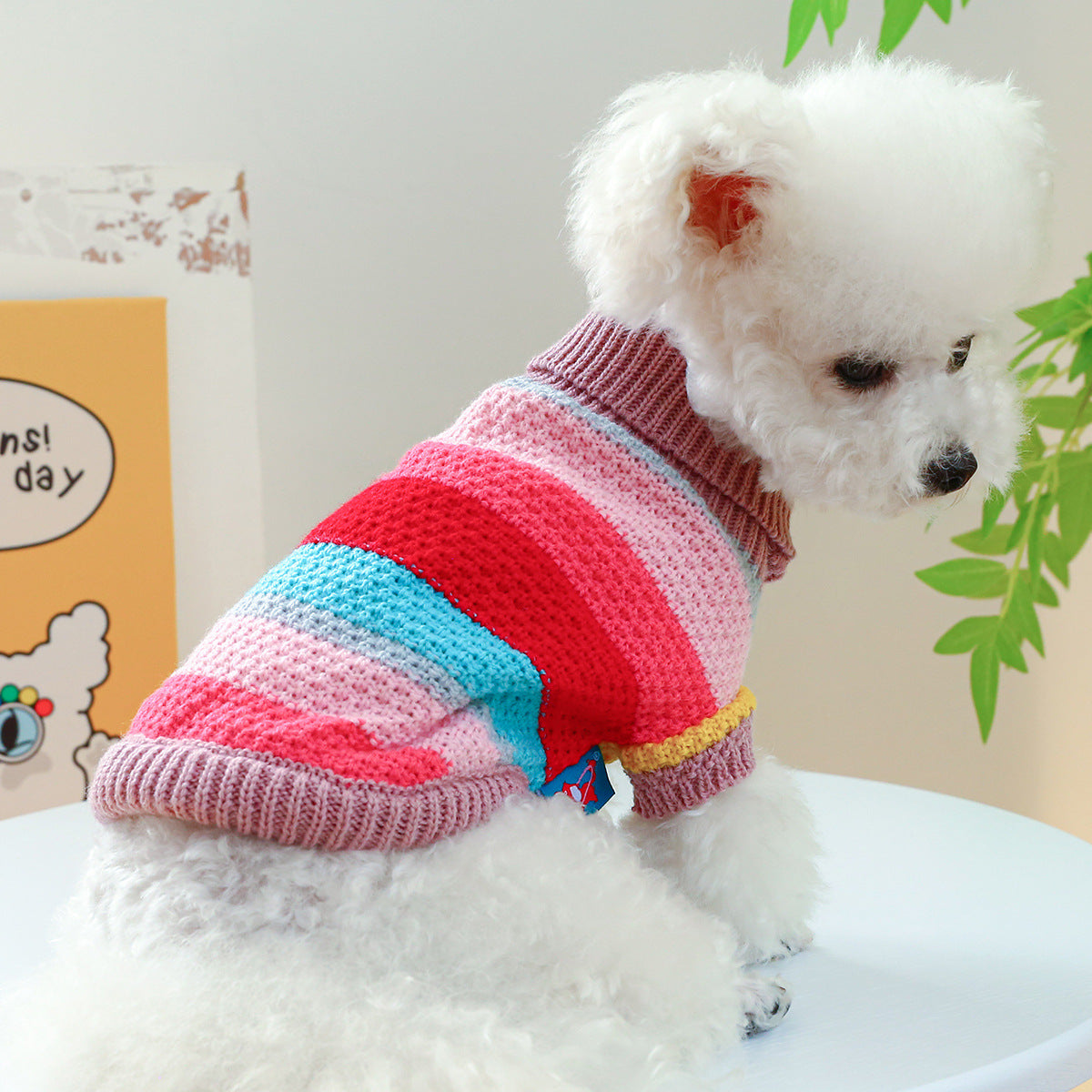 Striped Pet Sweater – Warm Acrylic Knit