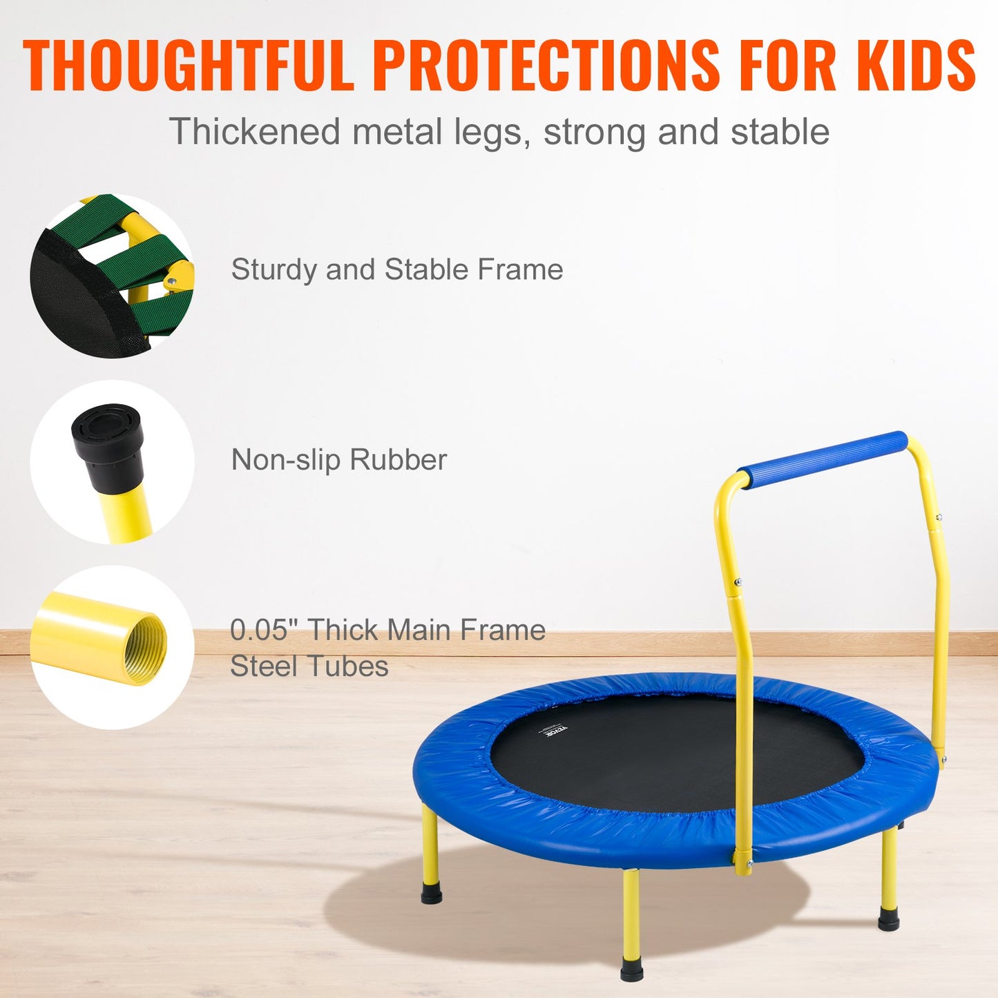 3FT Trampoline Indoor/Outdoor for Toddlers, Foldable