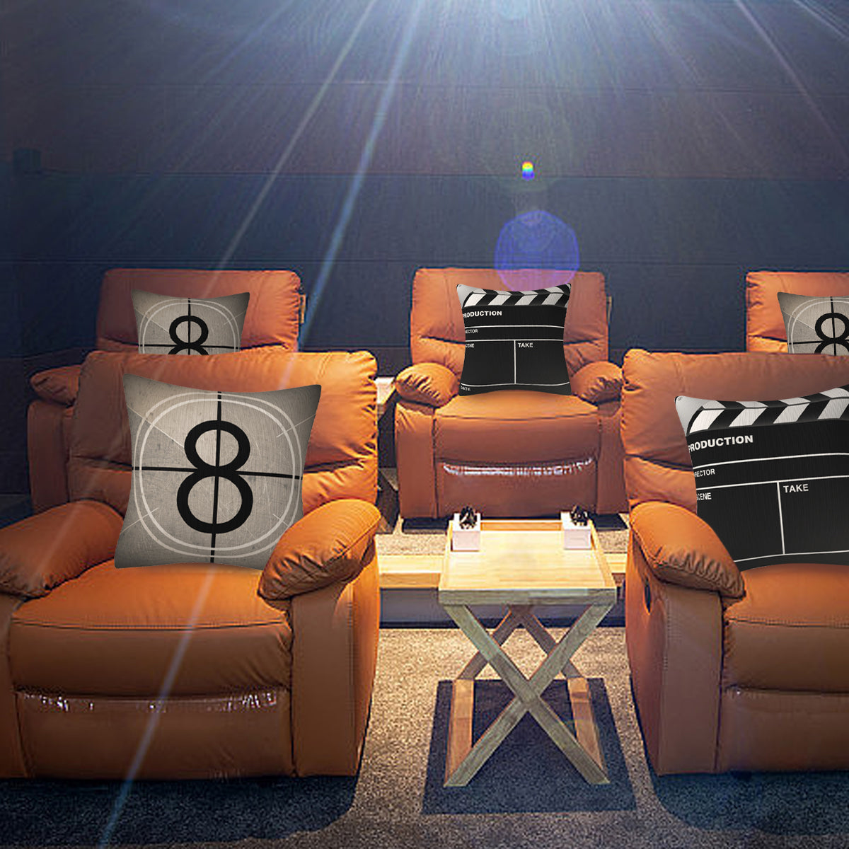 Cinema-Themed Pillow Covers 2-Pack – Decorative