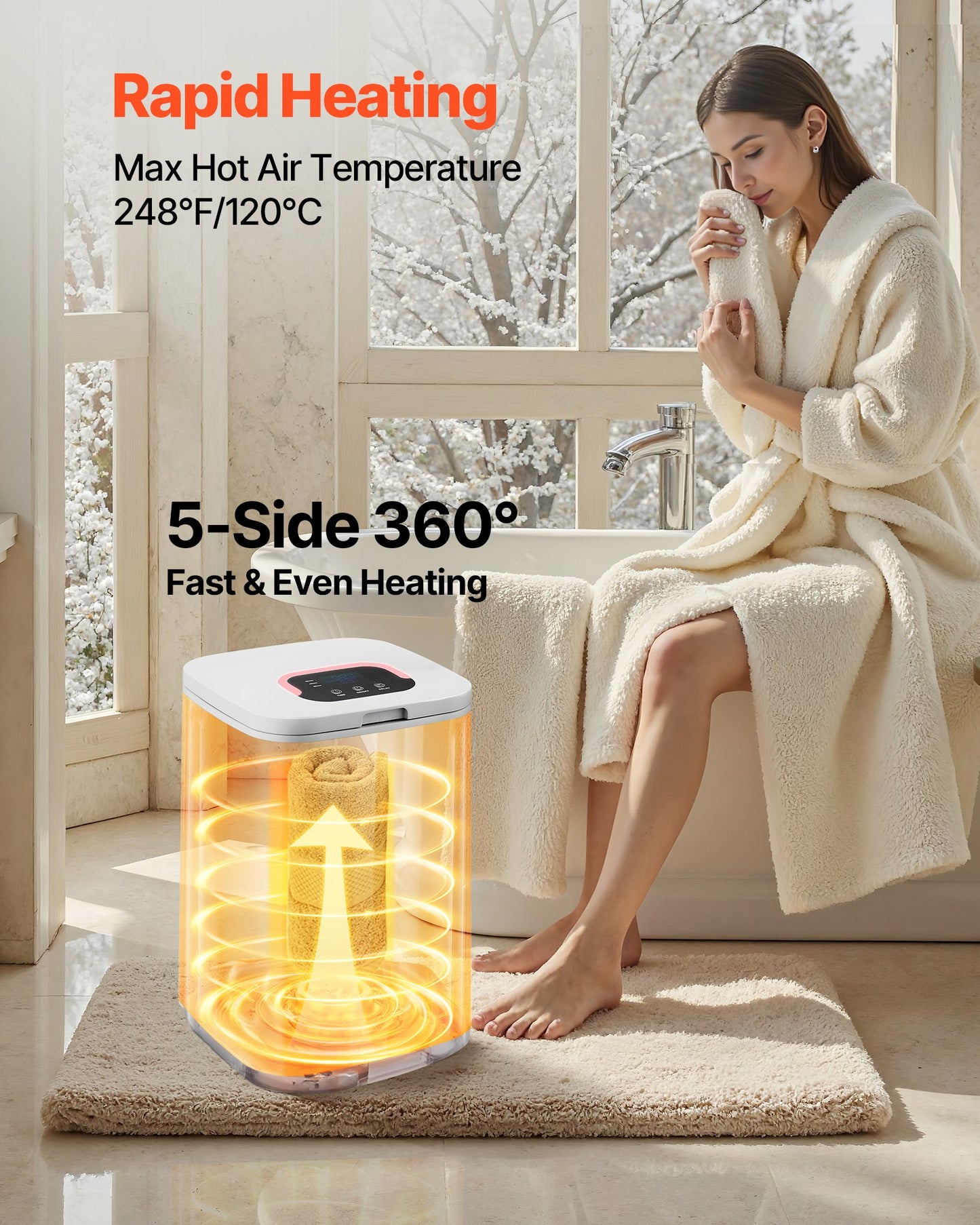 Heated Towel Warmer Bucket – Instant Spa Luxury