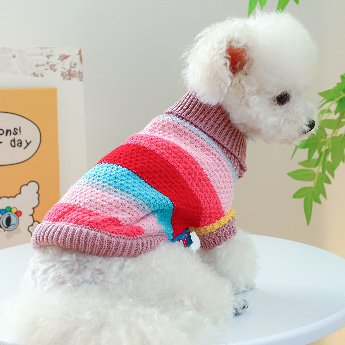 Striped Pet Sweater – Warm Acrylic Knit