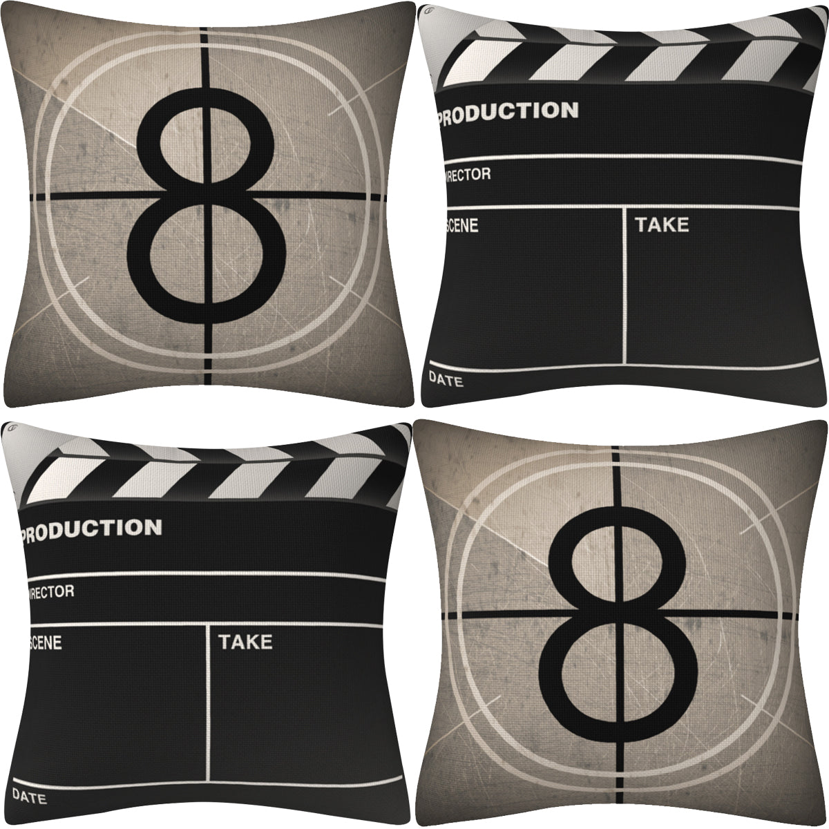 Cinema-Themed Pillow Covers 2-Pack – Decorative