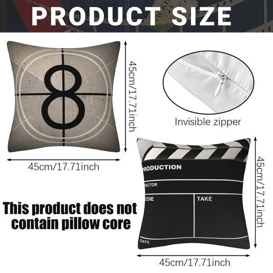 Cinema-Themed Pillow Covers 2-Pack – Decorative