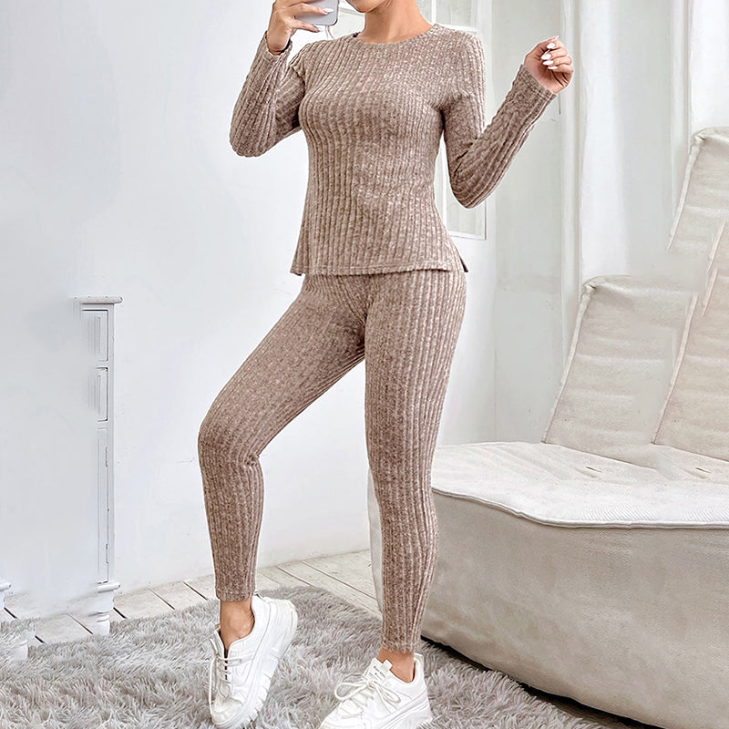 Knit Long-Sleeve Top & Leggings Set – Cozy Layers