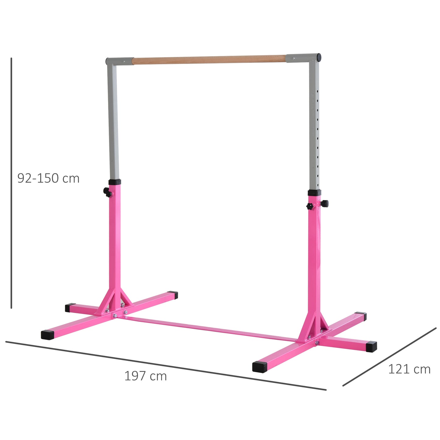 Height Adjustable Gymnastics Horizontal Bar For Kids