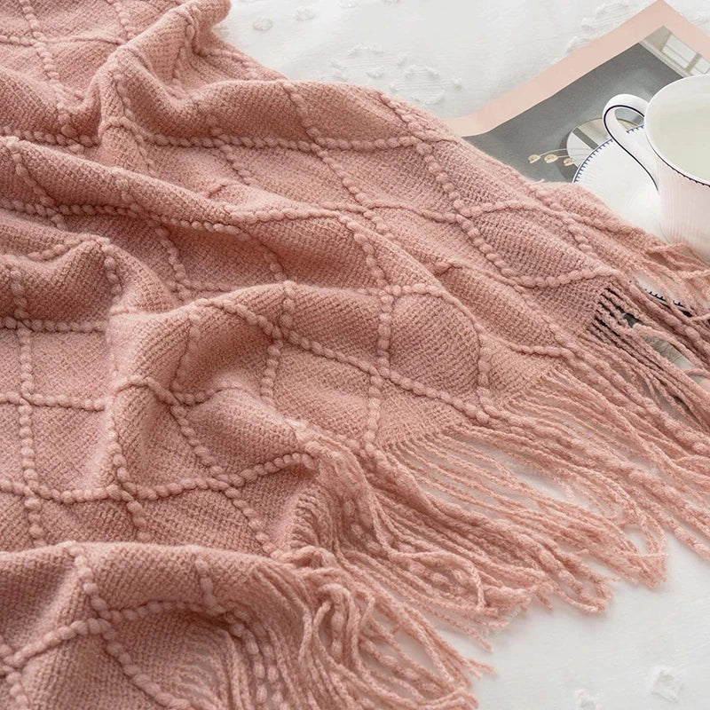 Cream Boho Bliss Chunky Knit Throw Blanket