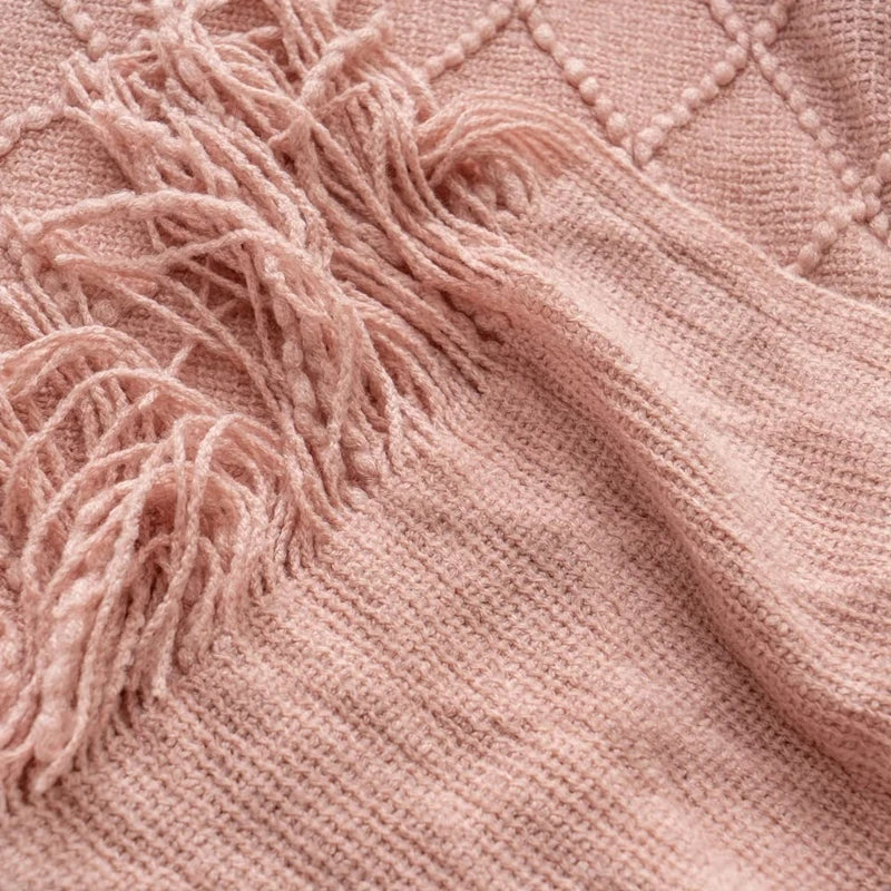 Cream Boho Bliss Chunky Knit Throw Blanket