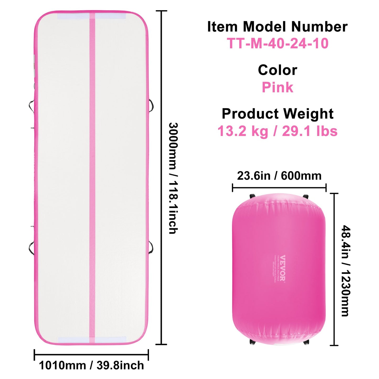 VEVOR Inflatable Gymnastics Air Mat and Air Roller
