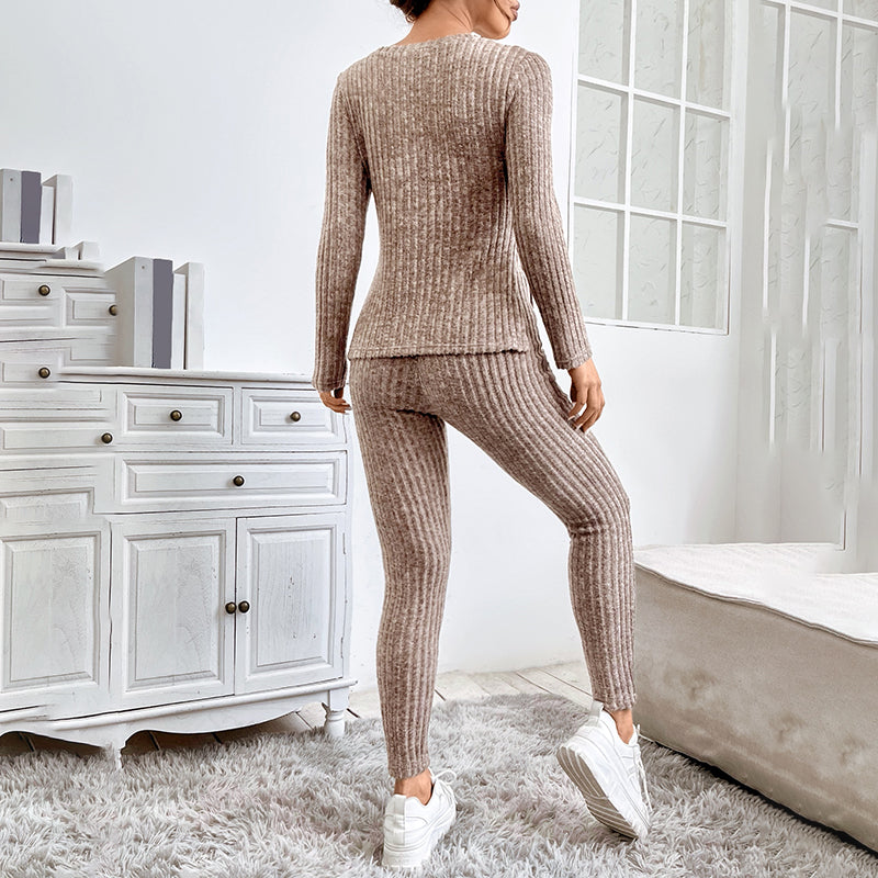 Knit Long-Sleeve Top & Leggings Set – Cozy Layers