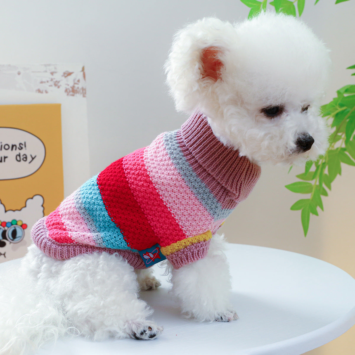 Striped Pet Sweater – Warm Acrylic Knit