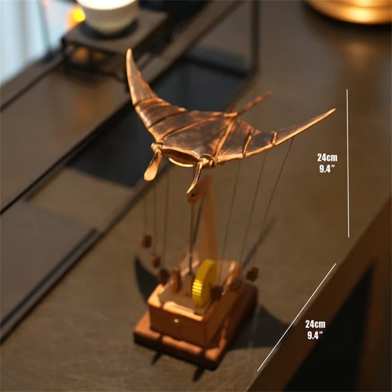 Floating Wooden Manta Ray Decor – Unique Accent