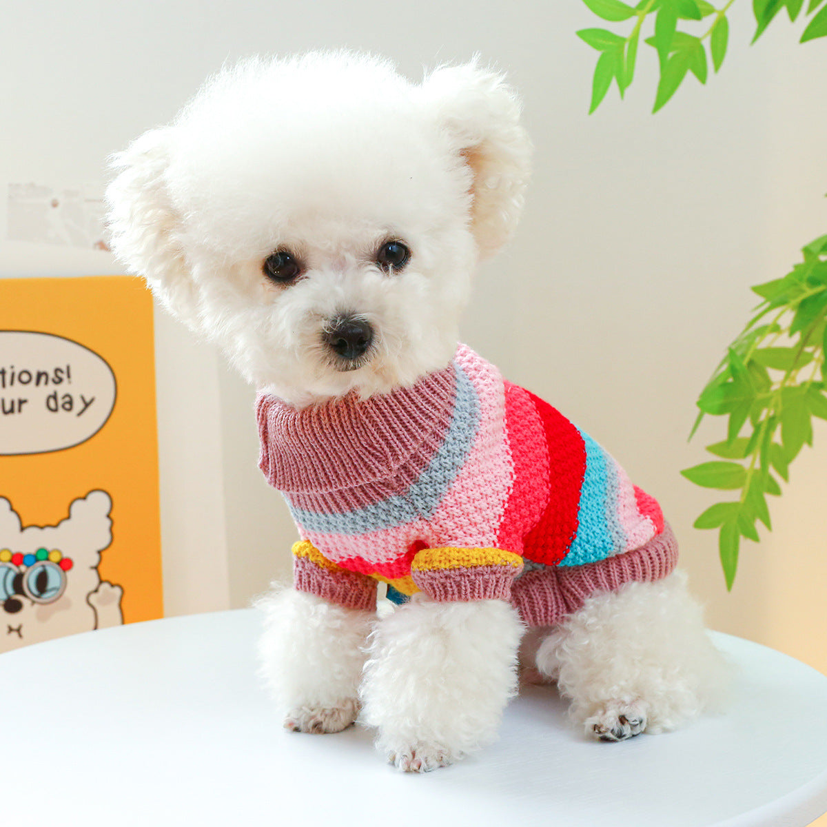 Striped Pet Sweater – Warm Acrylic Knit