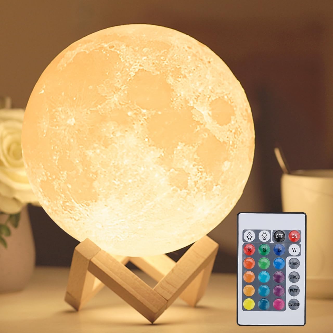3D Moon Lamp with Remote – Magical Night Glow