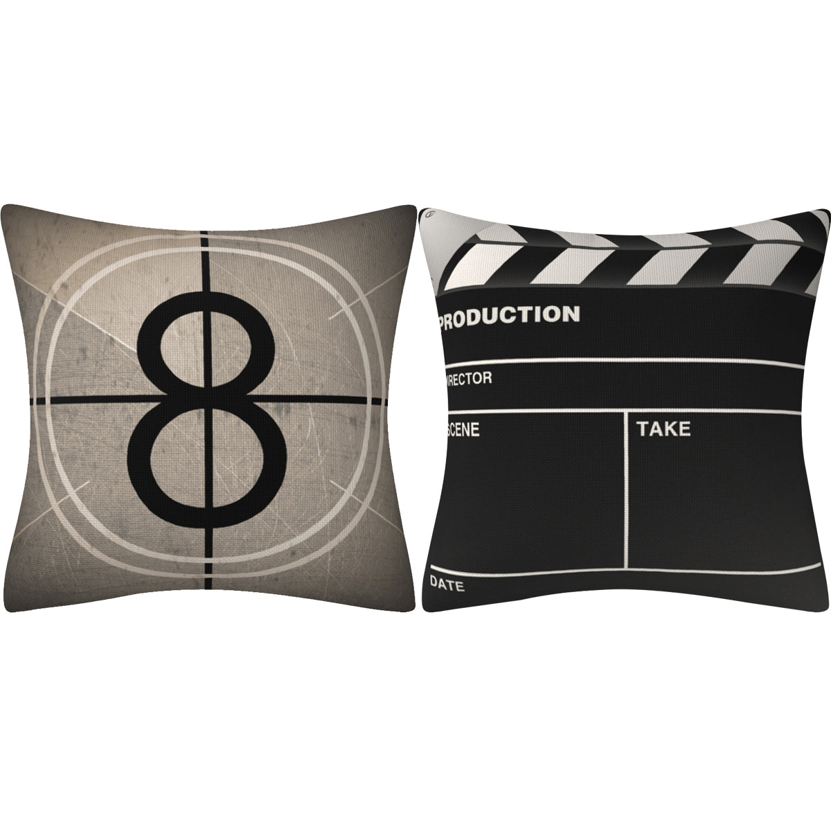 Cinema-Themed Pillow Covers 2-Pack – Decorative