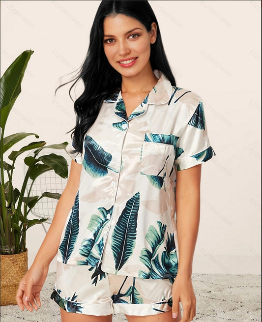 Breathable Short-Sleeve Pajama Set – 2-Piece