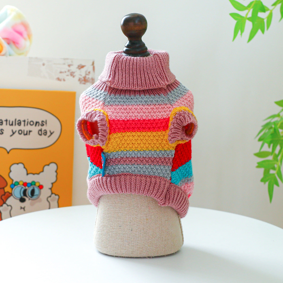 Striped Pet Sweater – Warm Acrylic Knit